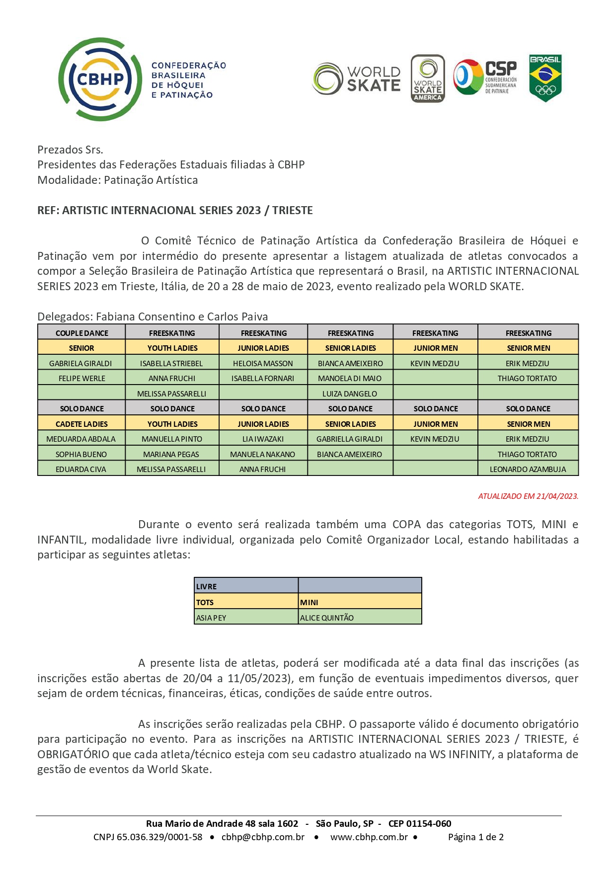 Decathlon Morumbi – CBHP – Confederação Brasileira de Hóquei e Patinação